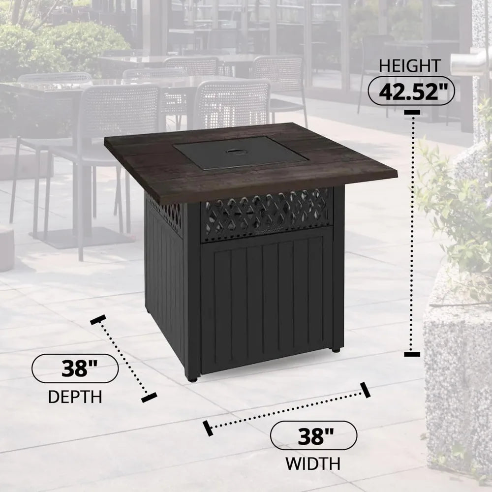 Outdoor Fire Pit, Smokeless Propane 41K BTU, 38", Black