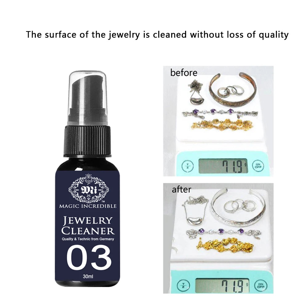 Jewelry Diamond Cleaner Universal Anti-Tarnish Silver Gold Gem Polishing Solution Cleaning Spray Non-Toxic Long-Lasting Shine