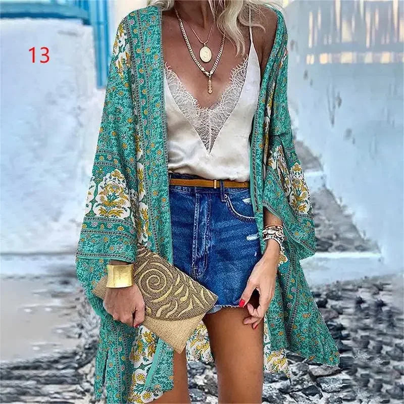 Bikini Cover Up Cardigan Swimsuit Woman Beach Cover Up Swimwear Women Long Sleeved Kimonos Beachwear