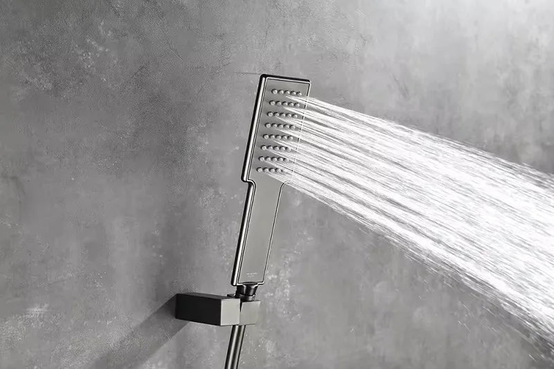 1150*600mm New Bathroom Ceiling Waterfall Shower Set Luxury Multifunctional Shower Head System Hidden Thermostatic Shower Faucet