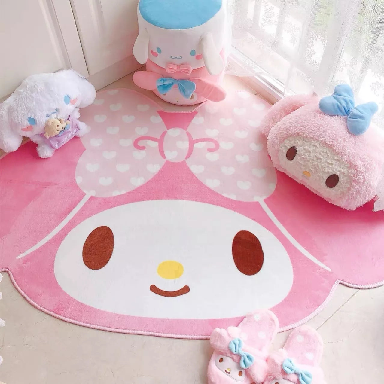 100x150CM Cartoon Saniro My Melody Carpet Kawaii Home Soft Fur Rugs Children Girls Bedroom Living Room Floor Mat Doormat Decor