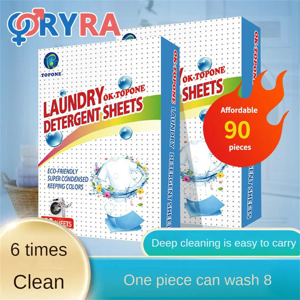 Laundry Detergent Portable Household Deep Decontamination Non-liquid Powder Soap Laundry Bubble Paper Hand Protection Softener