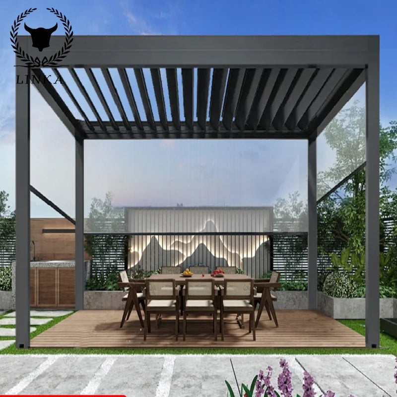 High quality OutdoorPergola Garden shed bioclimatic pergola louvered Gazebo Aluminium Outdoor