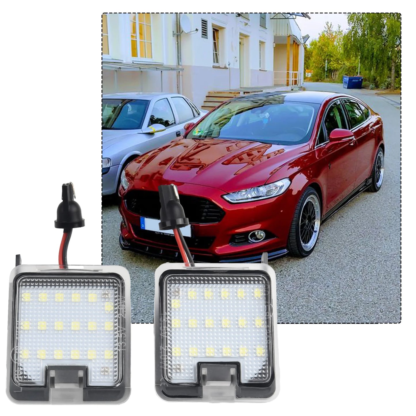 Superior Performance LED Side Mirror Puddle Lights For Ford For Mondeo MK4 Focus Dopo Escape CMax 2 Pieces