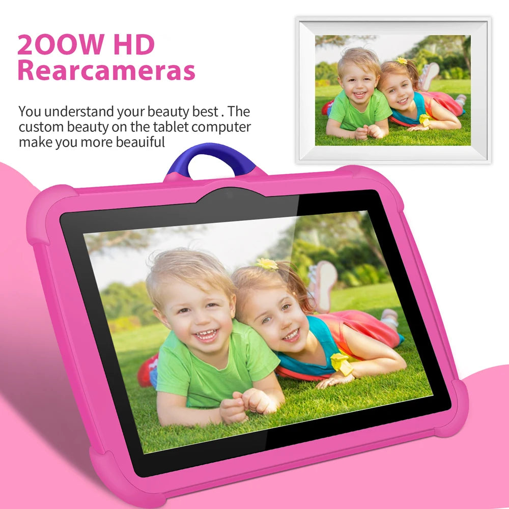 2024 BDF 7 Inch Kids Tablet Android 13.0 Tablets For Children Study Education Bluetooth WiFi With Cute Protective Case Kid Gift