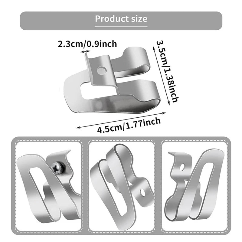 8 PCS Belt Clip For Ryobi Silver Stainless Steel For Ryobi And Ridgid 18 Volt Tools 633586002, For Ryobi Makita Dewalt