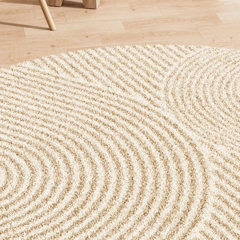 Wabi Sabi Style Round Large Area Carpet Living Room Bedroom Thickened Bedside Carpets Sofa Coffee Table Simple Log Non Slip Rug