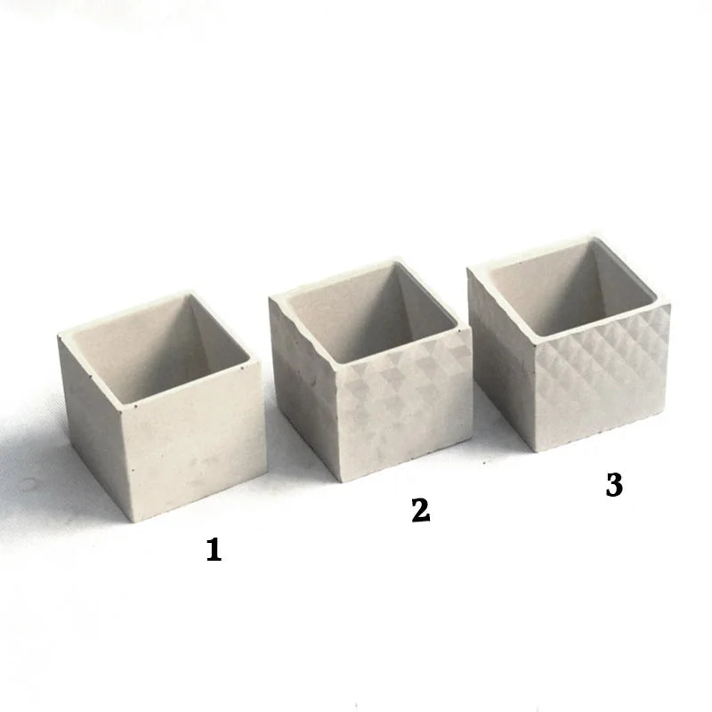 Square concrete flowerpot molds silicone molds for garden planter