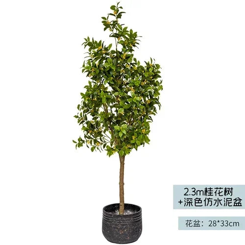 Osmanthus Tree Green Plant Fake Trees Potted Indoor Living Room Landscape Floor Bionic Bonsai