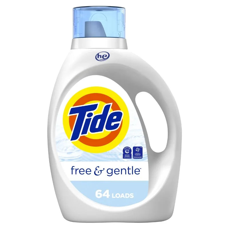 Free & Gentle Liquid Laundry Detergent, 100 Loads, 132 fl oz