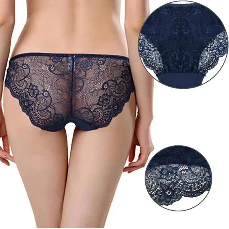 Soft Triangle Panties Translucent Lace Sensual Breathable Triangle Panties Cotton Crotch Feminine Lingerie Best-selling Ice Silk