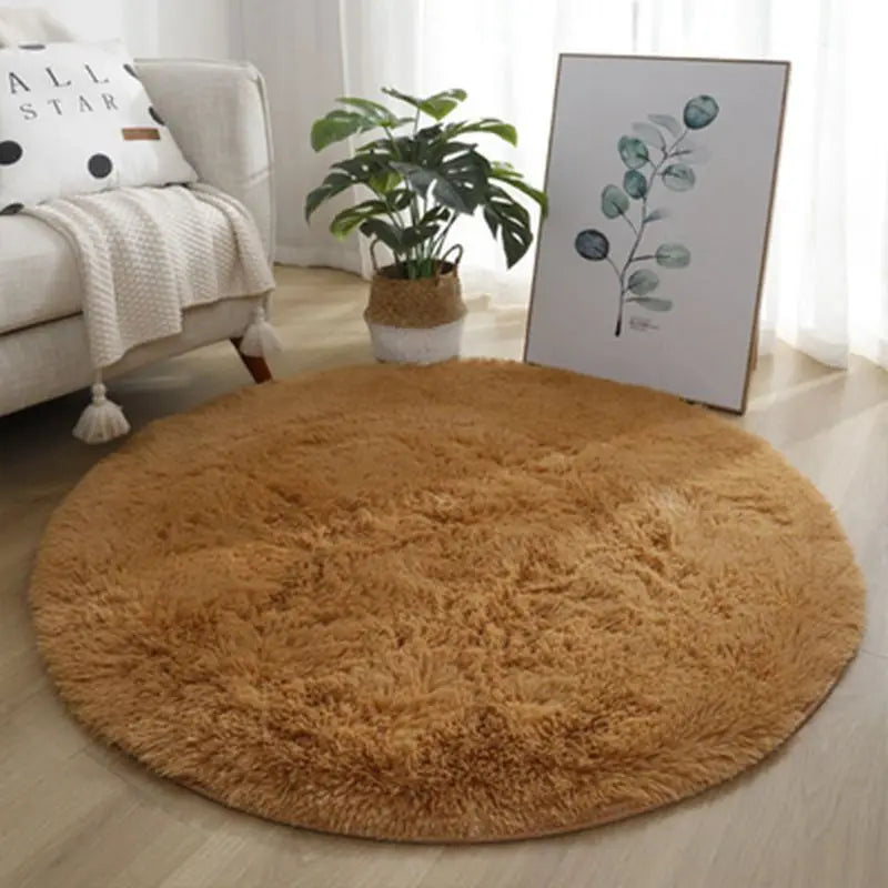 Living Room Rugs Aesthetic Bedroom Round Carpet Decoration Furry Comfort Carpet  Home Decor Pink Foot Mat Area Rug 2023 New