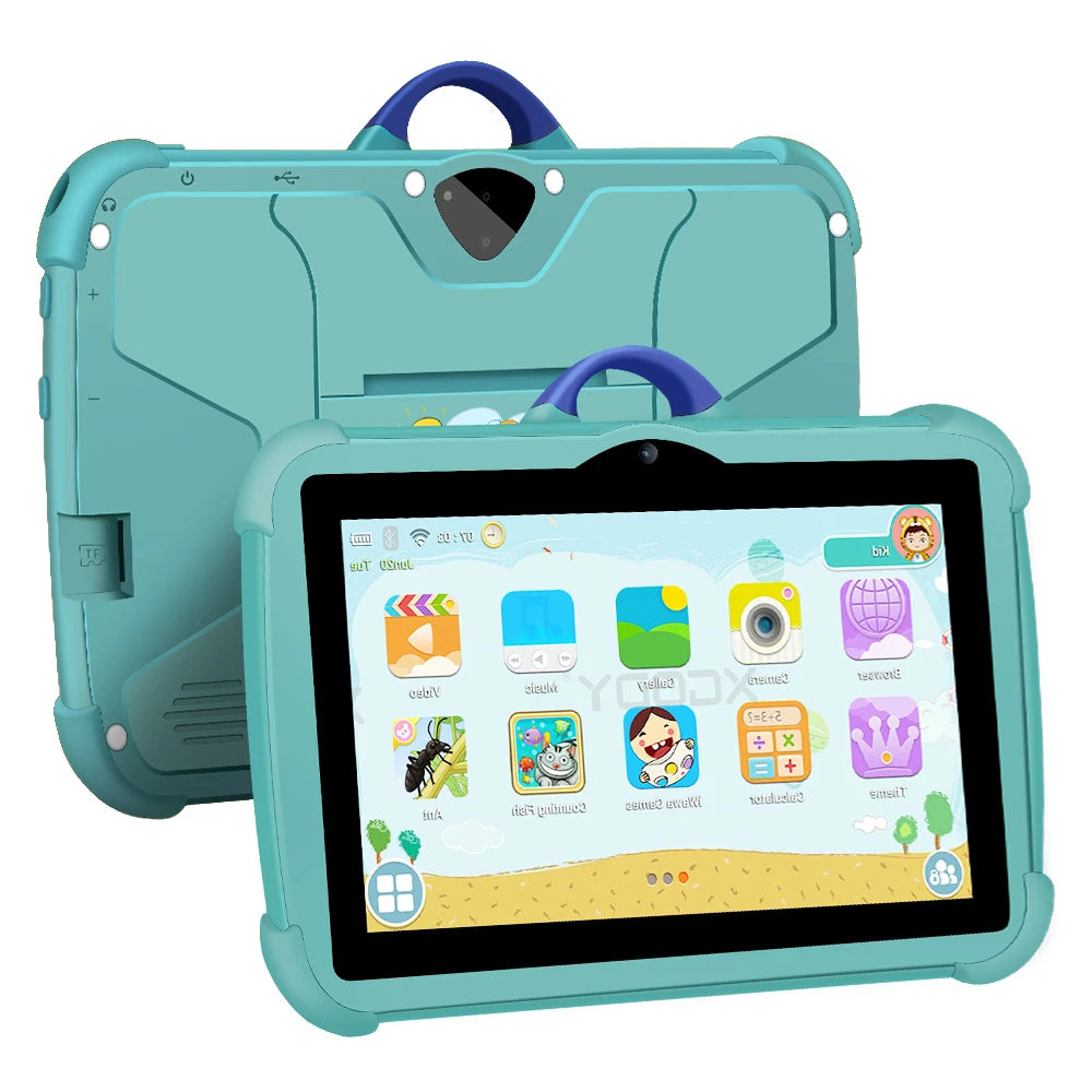 2024 BDF 7 Inch Kids Tablet Android 13.0 Tablets For Children Study Education Bluetooth WiFi With Cute Protective Case Kid Gift