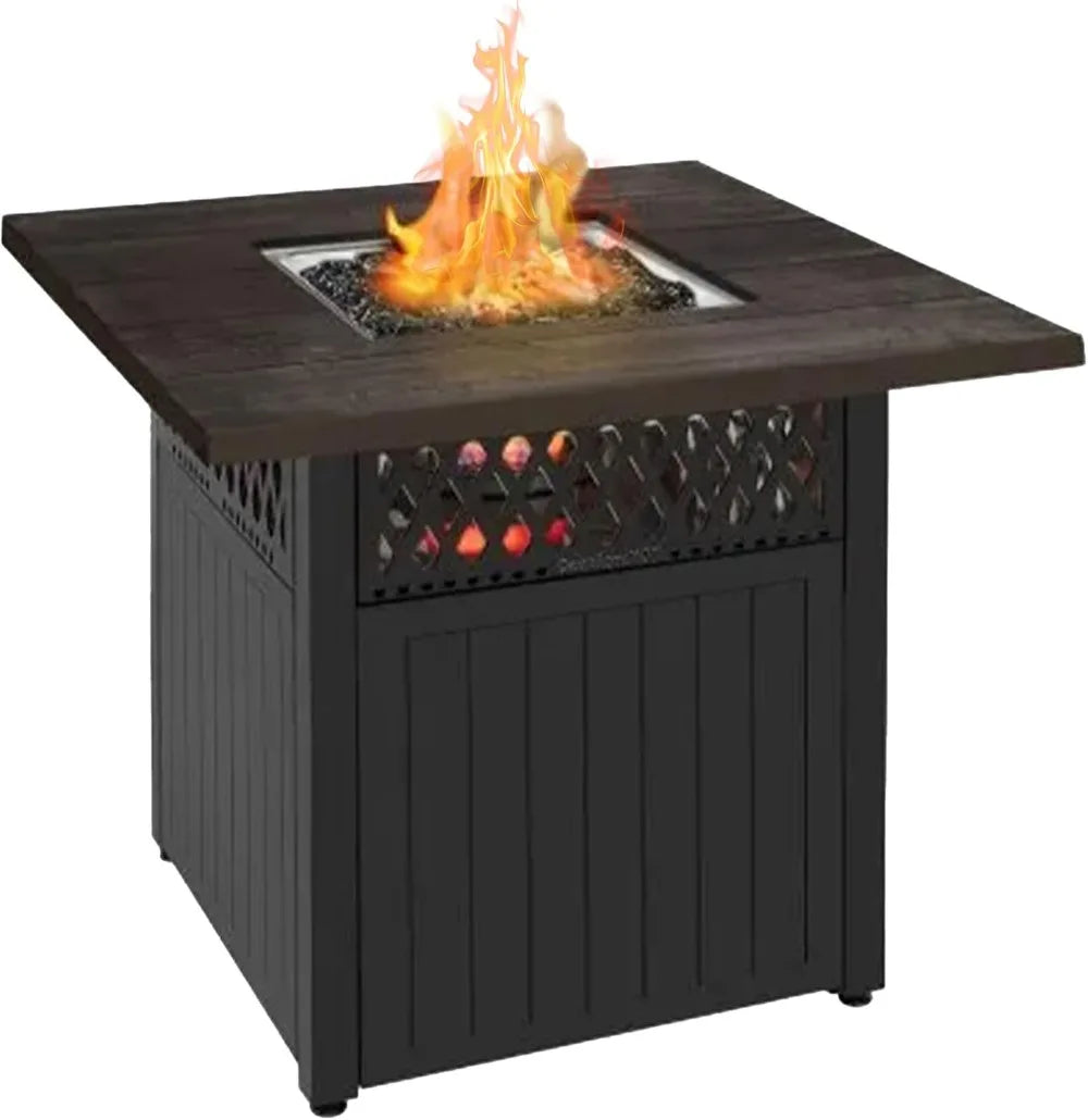 Outdoor Fire Pit, Smokeless Propane 41K BTU, 38", Black