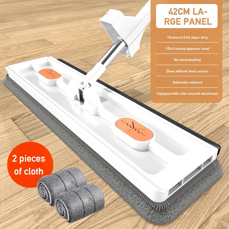 Large Flat Mop with 360 ° Rotating, Self-contained, Slide, Microfiber Floor, Wet and Dry, Home Cleaning Tools, New, 2023