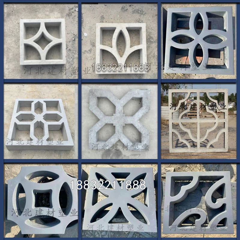 Cement Antique Brick Mold Square Garden Wall Making Brick Mould 3D Carving Anti-Slip Concrete Plastic Paving Molds