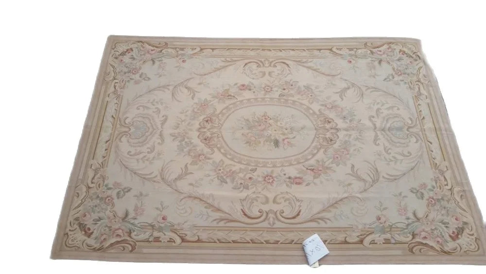 Free shipping 8'x10' Aubusson rugs handmade woolen carpets aubusson rugs  for home decoration bedrooom rugs