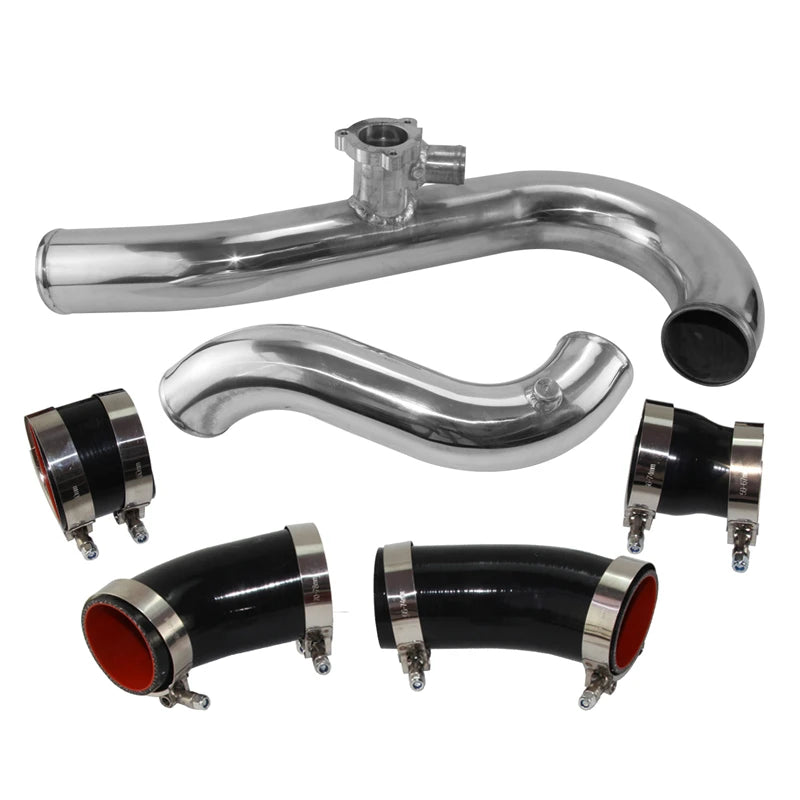 Intercooler Charge Piping Hose Kit Compatible Fit for Ford Mustang EcoBoost 2.3L 2015-2022 Silver/Black