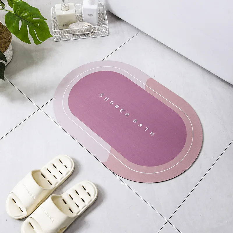 Absorbent Bathroom Bath Mat Anti-slip Shower Rug Quick Drying Bath Mats Kitchen Entrance Doormats Home Floormat Bathtub Carpet