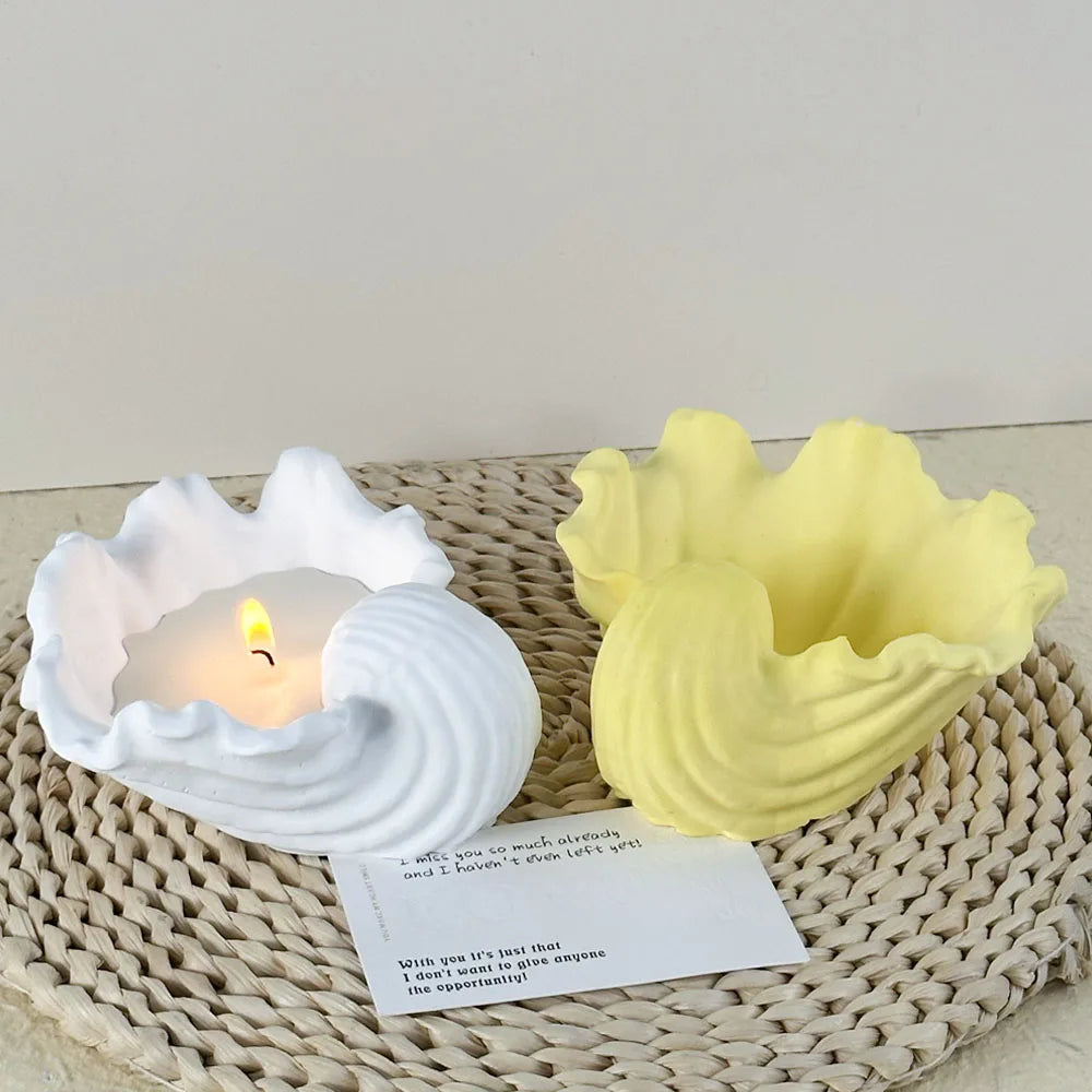 Conch Candle Jar Silicone Mold DIY Handmade Storage Box Plaster Resin Concrete Flower Pot Casting Molds Home Decor Craft Gifts