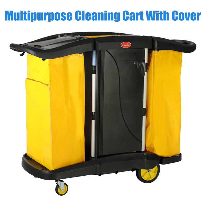 Wholesale durable commercial multifunctional plastic hotel cleaning wringing trolley cart housekeeping/construction service cart