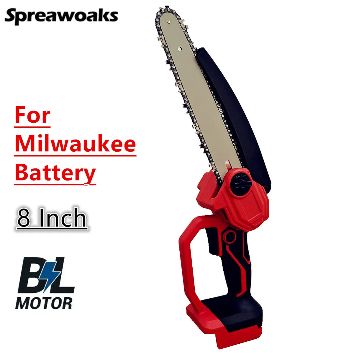 Fit For Milwaukee 18V Battery Brushless Electric Chainsaw 8 Inch Cordless Chain Saw Pruning Wood Cutting Power Tools