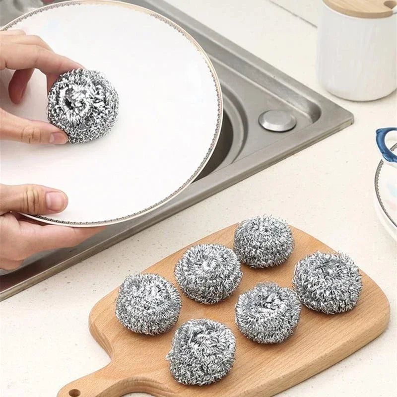 Stainless Steel Cleaning Ball Brushes Household Cleaning Products Dishwashing Sponges with Wire Kitchen Tools