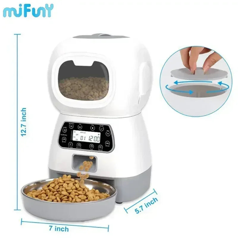 Automatic Pet Feeder Cats Water Dispenser Wifi Remote Cat Water Fountain Cat Food Dispenser Stainless Steel Dog Bowl