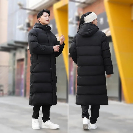 Parkas Hiking Down Men's Long Jacket Warm Thickened Cotton Hooded Warm Parka  Windproof Men's Clothing