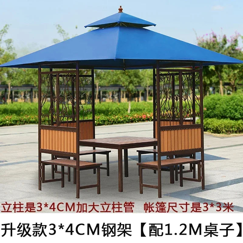 Courtyard pavilion four-corner pavilion anti-corrosion wood sun shed park leisure awning outdoor awning tent