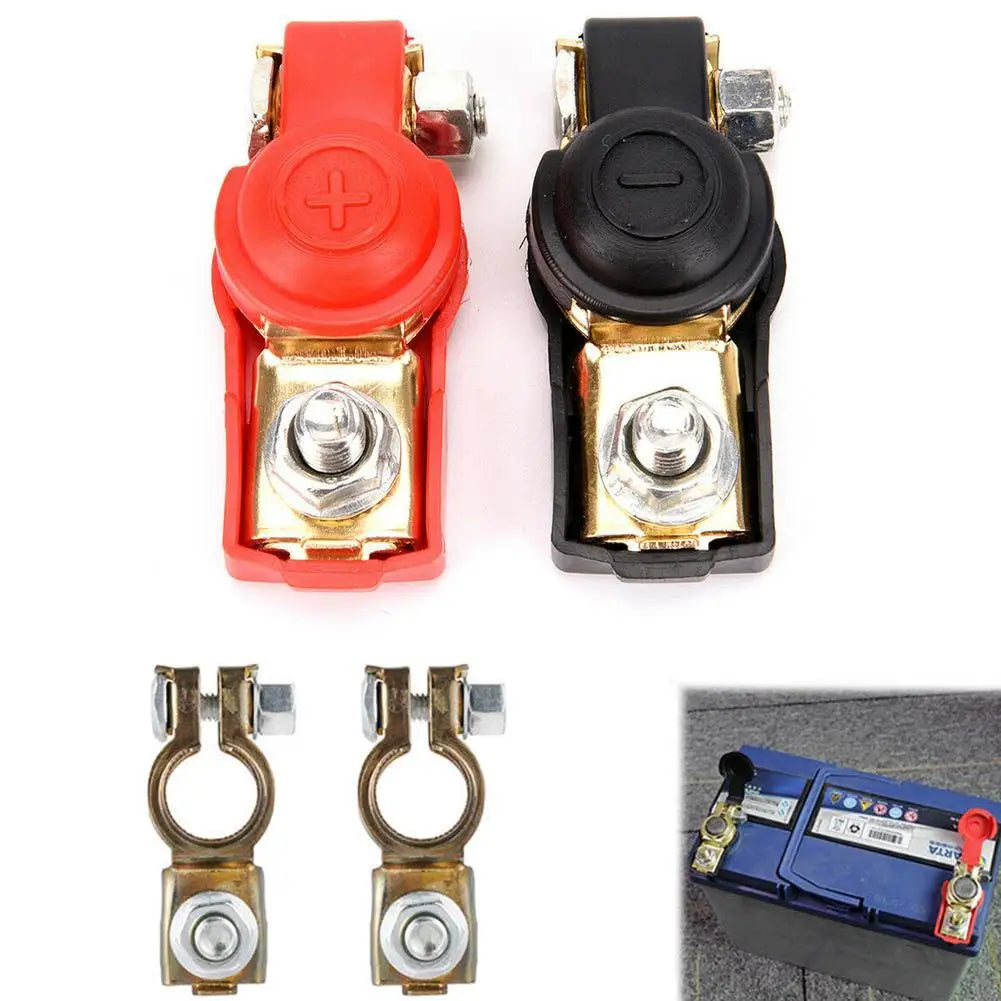 2 Pcs Car Battery Terminal Positive Negative Quick Release Connector for Auto Boat and Motorcycle - 12V 24V Universal