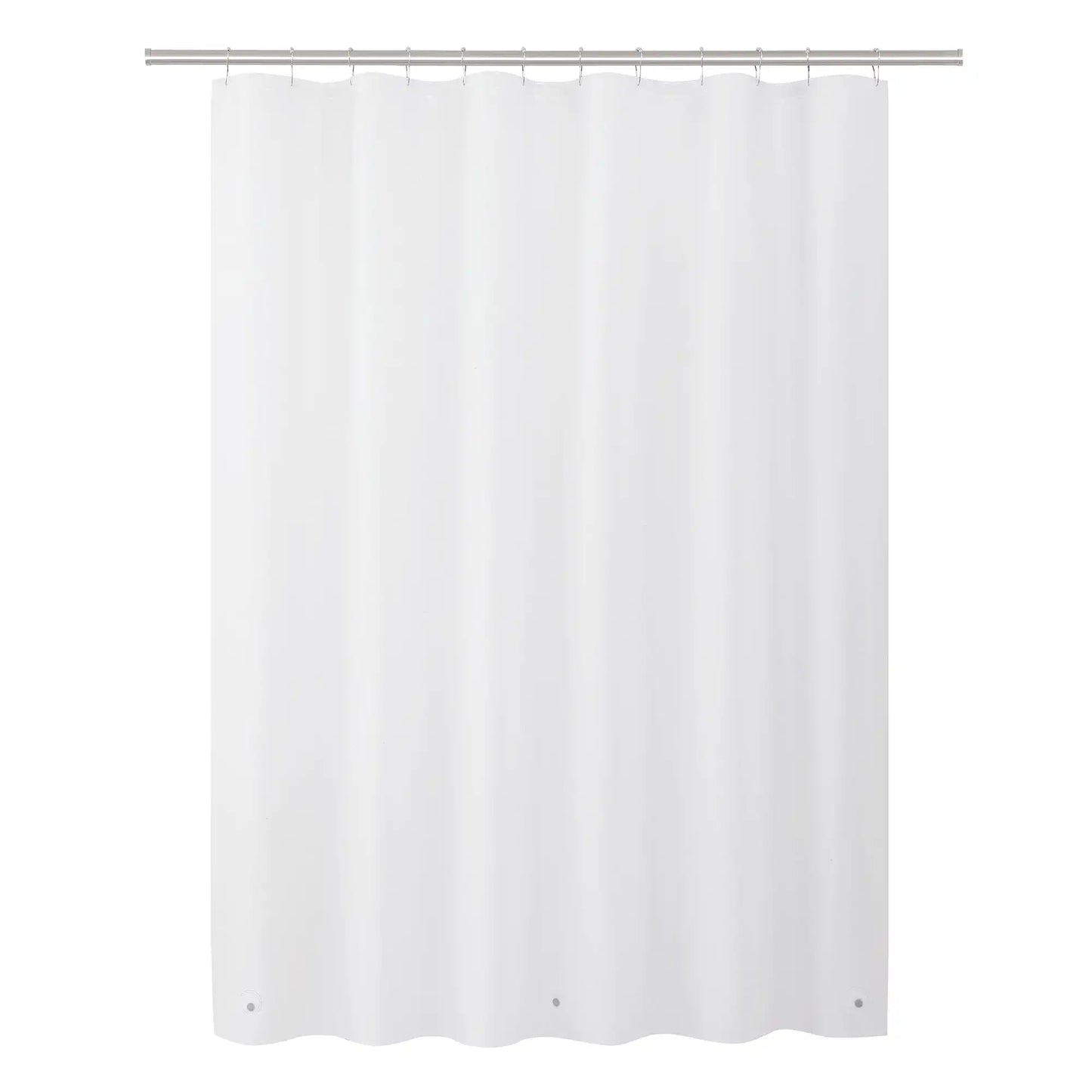 Clorox 100% Polyester Shower Curtain Set with Waterproof PEVA Liner and 12 Metal Hooks (White)