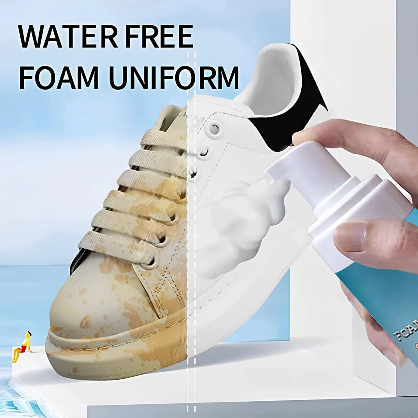 100ml Shoe Cleaner With Brush Set Foam Cleanser For White Shoes Stain Yellow Removal Portable Boot Sneaker Whitening Cleaner