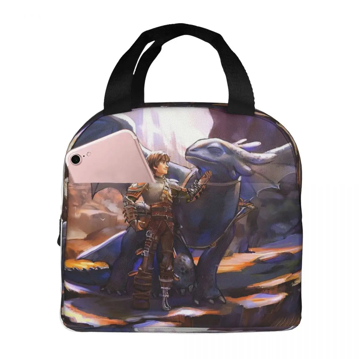 How To Train Your Dragon Lunch Bags Insulated Bento Box Lunch Tote Picnic Bags Cooler Thermal Bag for Woman Student Work