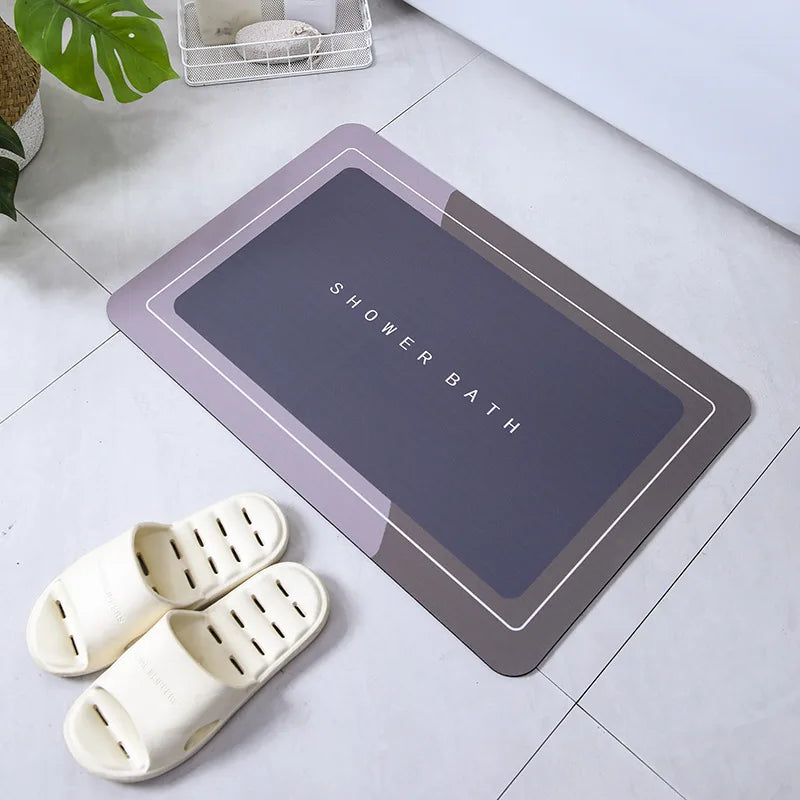 Absorbent Bathroom Bath Mat Anti-slip Shower Rug Quick Drying Bath Mats Kitchen Entrance Doormats Home Floormat Bathtub Carpet