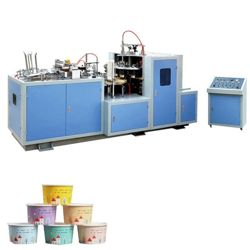 Fully Automatic Disposable Big White Paper Soup Storage Cups Yogurt Containers Paper Food Bowl Making Machine for Sale