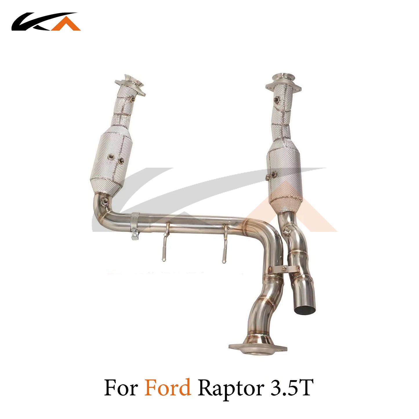 KA Tuning downpipe exhaust stainless steel headers for ford raptor 3.5t performance auto parts heat shield catalysis