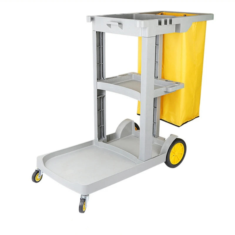 Multi-function Plastic Cleaning Cart Housekeeping Trolley Restaurant Hotel Cleaning Trolley Cart with Wheels