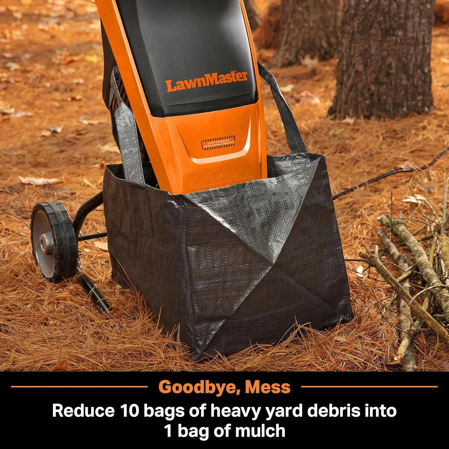 FD1501 Electric Wood Chipper Shredder 15-Amp 1.5-Inch Cutting Diameter Max 10:1 Reduction