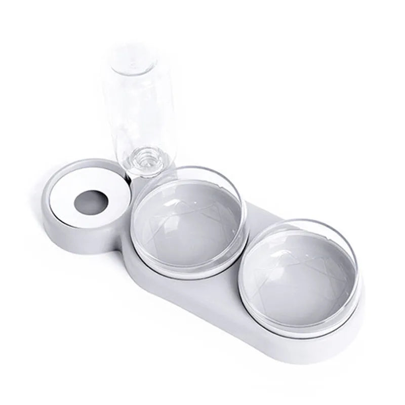Automatic Ceramics 15 Degrees Bevel Double Bowl Food Water Supplies Anti-Tip Protect Cervical Spine Dog Bowl 550ML Automatic Drinker Cat