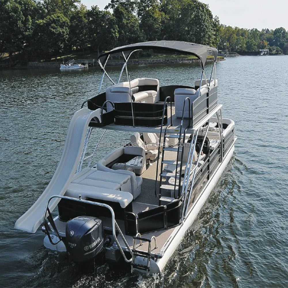 High Quality 25ft Fishing Boat Double-deck Pontoon Boat