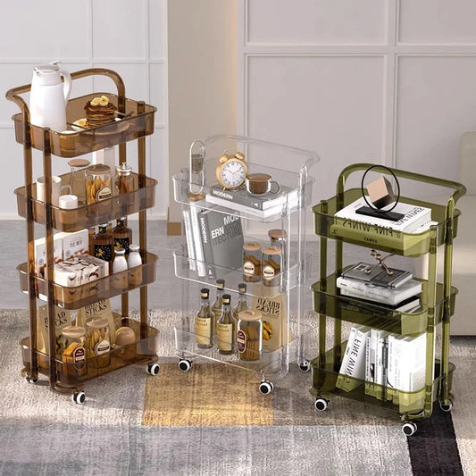 Kitchen Storage Trolley Organizer Plastic Housekeeping Candy Kitchen Cart Grocery Service Carrito Plegable Con Ruedas Furniture