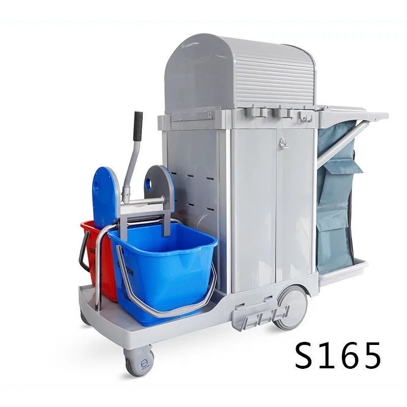 Wholesale Restaurant Service Multifunction Hotel Plastic Housekeeping Serving Folding Cleaning Trolley Janitorial Cart