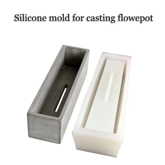 Large Silicone Planter Molds Garden Plants Pot Concrete Molds Rectangle Cement Flowerpot Succulent Pots Clay Molds Home Crafts