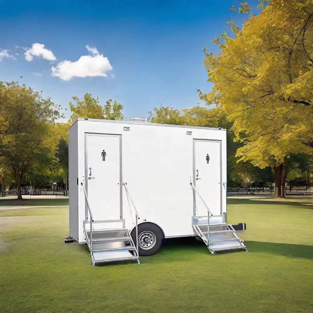 Worksite Movable double Bathroom Portable Container Portable Toilet Luxury  Toilet Room