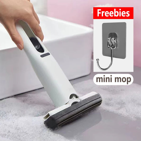 Mini Mop Folding Powerful Squeeze with Self-squeezing Small Mop For Family Cars  Floor Washing Table Window Cleaning Tools