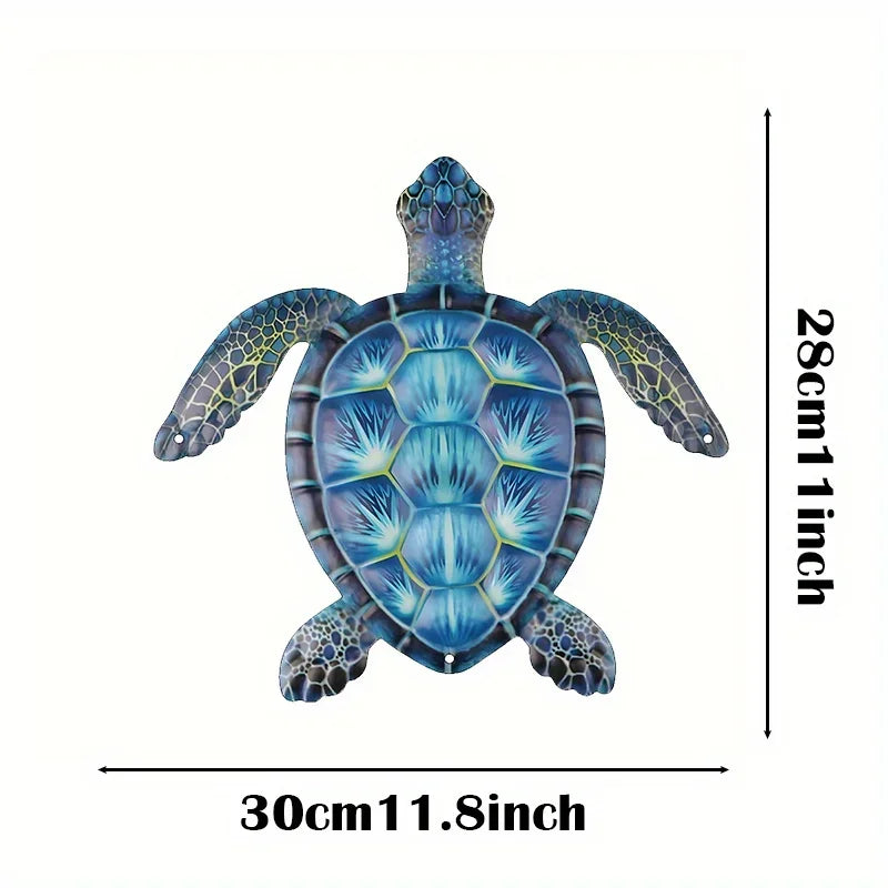 Blue Metal Sea Turtle home Decor Sea Life Turtle Decor Metal Wall Art Decoration Turtle Lover Gift Hanging Wall Art Home Decor