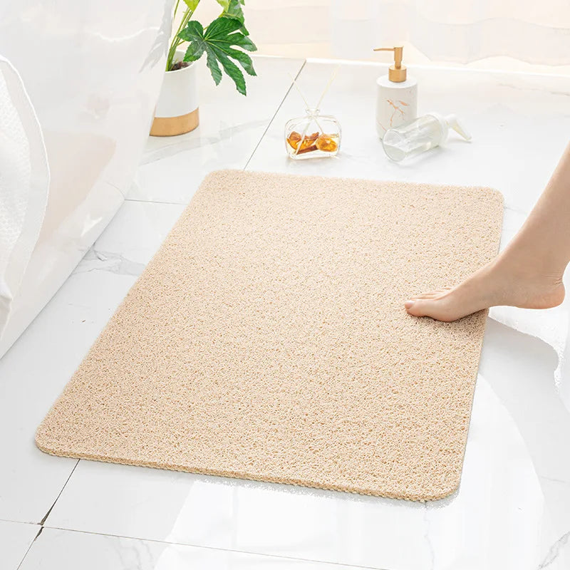 Non-Slip Shower Mat with Drain Bath Mat Quick Drying PVC Loofah for Tub Shower Bathroom Phthalate Free