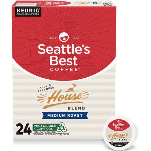 Seattle's Best Coffee, House Blend Medium Roast K-Cup Coffee Pods, 24