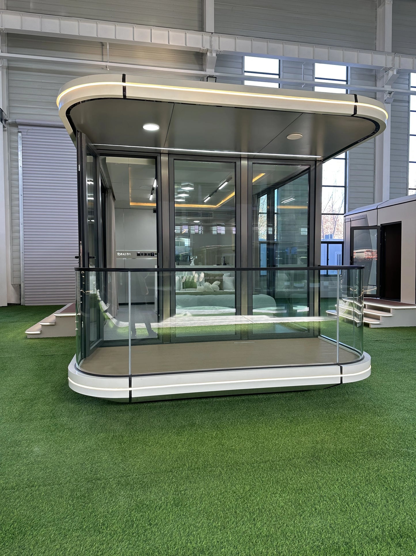 Customized Prefab Steel Frame House Hot Selling Mobile Prefab Space Capsule House with Balcony